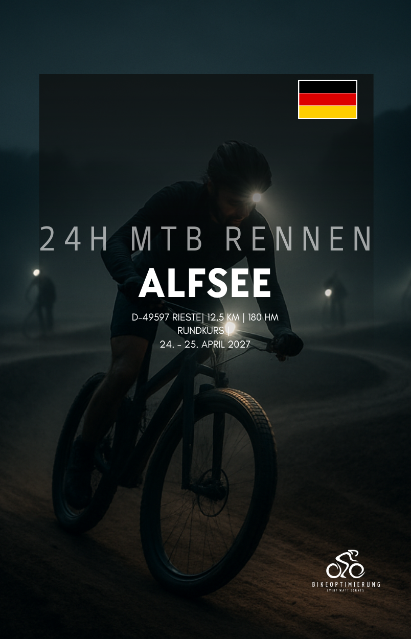 24h MTB Alfsee 2027 – 24-Stunden-Mountainbike-Rennen am Alfsee in Rieste, Niedersachsen, am 24. und 25. April 2027.