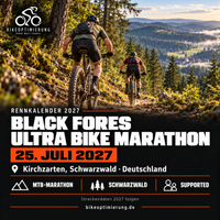 Rennkalenderbild Black Forest ULTRA Bike Marathon 2027 mit Mountainbikern, Termin 25. JULI 2027, Kirchzarten, Schwarzwald.