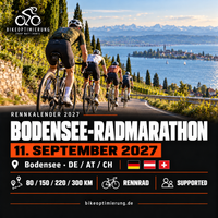 Rennkalenderbild Bodensee-Radmarathon 2027 mit Rennradfahrern, Termin 11. SEPTEMBER 2027, Altenrhein, Tägerwilen, Stein am Rhein, Meersburg oder Kressbronn.