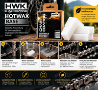 HWK Chain Coating Hotwax Base 130 g Anleitung zum Heißwachsen einer Fahrradkette in fünf Schritten