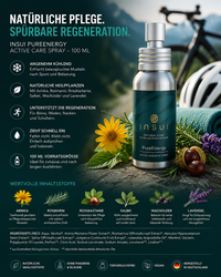 INSUI PureEnergy Active Care Spray 100 ml mit Arnika, Rosmarin, Rosskastanie, Salbei, Wacholder und Lavendel zur Regeneration nach dem Radfahren