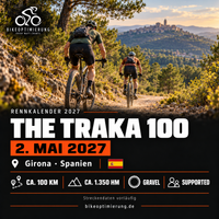 Gravel-Rennen The Traka 100 2027 in Girona, Spanien, über 100 Kilometer und 1350 Höhenmeter.