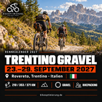 Rennkalenderbild Trentino Gravel 2027 mit Gravel-Fahrern, Termin 23.–29. SEPTEMBER 2027, Rovereto, Trentino.
