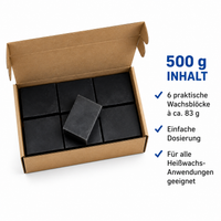 Geöffnete Verpackung des Waxcelerate MoS2 Hot Wax mit sechs Wachsblöcken und insgesamt 500 Gramm Premium Kettenwachs für Rennrad, Gravel und MTB