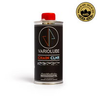 Variolube Chain CLNR Kettenreiniger in 250-ml-Dose, Frontansicht mit rotem Verschluss. Aceton